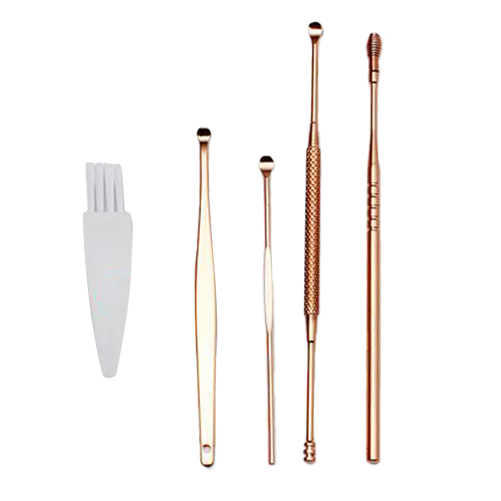 Maxbell 5Pieces Stainless Steel Earwax Removal Tools Portable Ear Pick Cleaner Kits