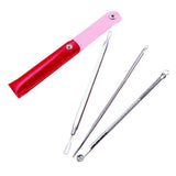 Maxbell 3Pcs Blackhead Remover Extractor Tool for Blackhead Acne Spot Cleaners Red