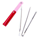 Maxbell 3Pcs Blackhead Remover Extractor Tool for Blackhead Acne Spot Cleaners Red