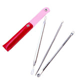 Maxbell 3Pcs Blackhead Remover Extractor Tool for Blackhead Acne Spot Cleaners Red