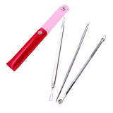 Maxbell 3Pcs Blackhead Remover Extractor Tool for Blackhead Acne Spot Cleaners Red