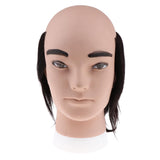 Human Hair Male Mannequin Head Hairdresser Salon Training Practice Head Half Bald