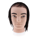 Maxbell Human Hair Male Mannequin Head Hairdresser Salon Training Practice Head Bald