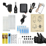 Maxbell Complete Tattoo Kit Rotary Tattoo Machine Power Supply Ink Cup Needle Set Black