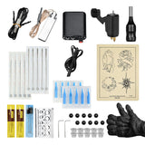 Maxbell Complete Tattoo Kit Rotary Tattoo Machine Power Supply Ink Cup Needle Set Black