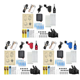 Maxbell Complete Tattoo Kit Rotary Tattoo Machine Power Supply Ink Cup Needle Set Black