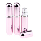 Maxbell 3x 5ml Empty Glass Spray Bottle Pump Fine Mist Perfume Atomizer shiny pink