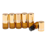 Maxbell 6x 2mL Empty Roller Bottle w/ Glass Ball for Essential Oils  Gold Lids