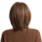 Maxbell 12" Natural Short Bob Wig Soft Straight Synthetic Hair Full Wigs Side Part
