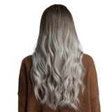 Maxbell 24inch Fashion Long Curly Hair Synthetic Wig Women Cosplay Black Ombre Brown
