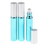 Maxbell 3pcs Empty Refillable Container Essential Oil Roller Bottles Vials Sky Blue