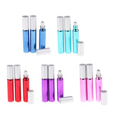 Maxbell 3pcs Empty Refillable Container Essential Oil Roller Bottles Vials Sky Blue
