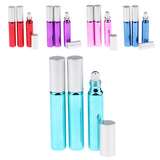 Maxbell 3pcs Empty Refillable Container Essential Oil Roller Bottles Vials Sky Blue