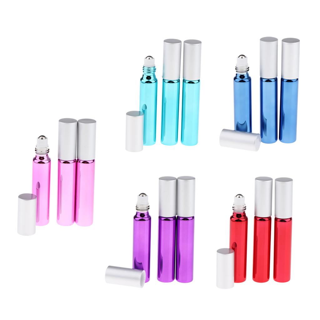 Maxbell 3pcs Empty Refillable Container Essential Oil Roller Bottles Vials Sky Blue