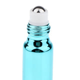 Maxbell 3pcs Empty Refillable Container Essential Oil Roller Bottles Vials Sky Blue