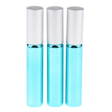 Maxbell 3pcs Empty Refillable Container Essential Oil Roller Bottles Vials Sky Blue