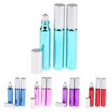 Maxbell 3pcs Empty Refillable Container Essential Oil Roller Bottles Vials Sky Blue
