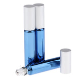 Maxbell 3pcs Empty Refillable Container Essential Oil Roller Bottles Vials Royalblue