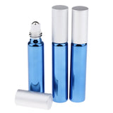 Maxbell 3pcs Empty Refillable Container Essential Oil Roller Bottles Vials Royalblue