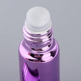 Maxbell 3Pcs Empty Roll on Bottles 5ml Glass Roller Bottle for Perfume Essential Oil Purple