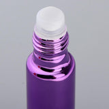 Maxbell 3x Empty Refillable Container Essential Oil Roller Bottles Vials 10ml Purple