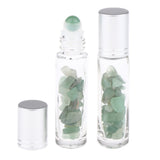 Max 10ml Crystal Glass Roll-onBottle Natural Crystal Stone Green Aventurine