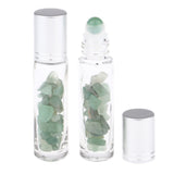 Max 10ml Crystal Glass Roll-onBottle Natural Crystal Stone Green Aventurine