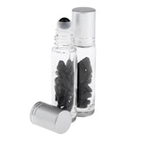 Max 10ml Crystal Glass Roll-onBottle Natural Crystal Stone Obsidian