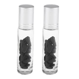 Max 10ml Crystal Glass Roll-onBottle Natural Crystal Stone Obsidian