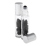 Max 10ml Crystal Glass Roll-onBottle Natural Crystal Stone Obsidian
