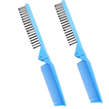 Maxbell 2PC Foldable Travel Pocket Hair Comb/Brush, Double Headed & Portable Blue
