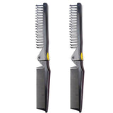 Maxbell 2PC Foldable Travel Pocket Hair Comb/Brush, Double Headed & Portable Black - Aladdin Shoppers