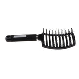 Large PVC Vented Hair Brush Hairdressing Big Bend Massage Comb Black