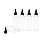 Maxbell 5Pieces 250ml Empty Refillable Cosmetics Sub Bottles Travel Black Tip Cover
