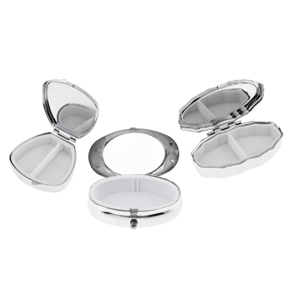 Maxbell Stainless Candy Pill Box Portable Tin Pots Cosmetic Jars Cases Container Trapezoid