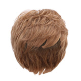 Maxbell 10'' Short Pixie Cut Curly Wig Women Human Hair Layered Wavy Wig Light Brown