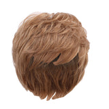 Maxbell 10'' Short Pixie Cut Curly Wig Women Human Hair Layered Wavy Wig Light Brown