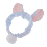 Maxbell Lovely Rabbit Ears Hair Band Soft Flocking Head Wrap Makeup Headband Blue