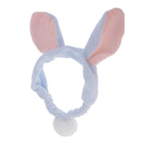 Maxbell Lovely Rabbit Ears Hair Band Soft Flocking Head Wrap Makeup Headband Blue