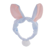 Maxbell Lovely Rabbit Ears Hair Band Soft Flocking Head Wrap Makeup Headband Blue