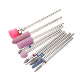 Maxbell 10Pcs Stainless Nail Drill Bit Grinding Head for Electric Nail Machine White