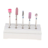 Maxbell 10Pcs Stainless Nail Drill Bit Grinding Head for Electric Nail Machine White