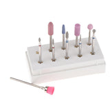 Maxbell 10Pcs Stainless Nail Drill Bit Grinding Head for Electric Nail Machine White