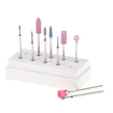 Maxbell 10Pcs Stainless Nail Drill Bit Grinding Head for Electric Nail Machine White