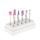 Maxbell 10Pcs Stainless Nail Drill Bit Grinding Head for Electric Nail Machine White