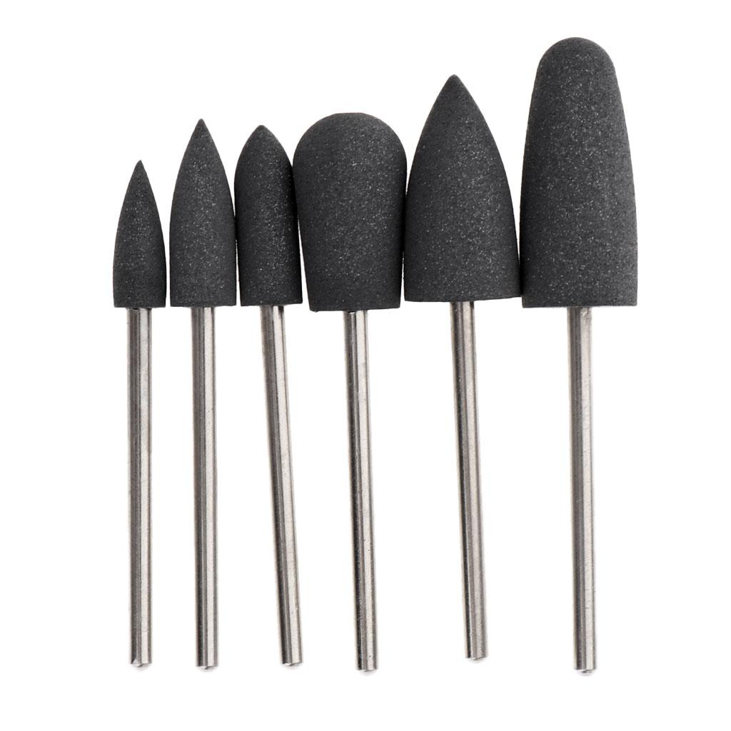 Maxbell 6 Pcs Nail Drill for Manicure Bit Electric Nail FileTools Stone Grey