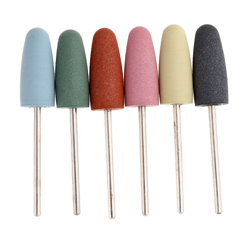 Maxbell Silicone Nail Art Drill Bits Manicure Polishing Grinding Buffing Head 6x 08
