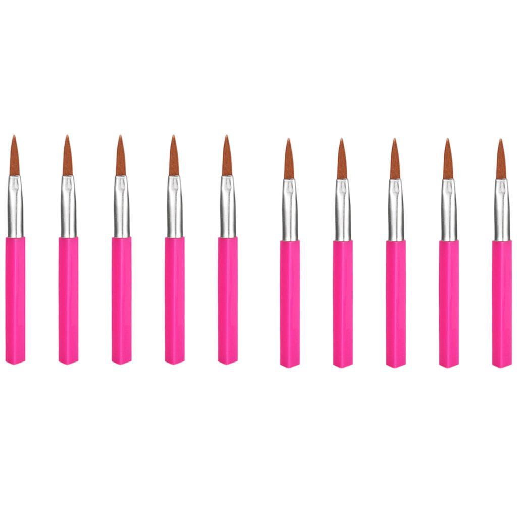 Maxbell 10Pcs Steel Handle Eye Liner Makeup Brush for Eyes Liquid Eyeliner Comestics