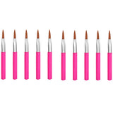Maxbell 10Pcs Steel Handle Eye Liner Makeup Brush for Eyes Liquid Eyeliner Comestics
