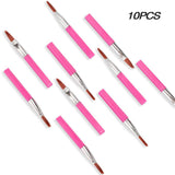 Maxbell 10Pcs Steel Handle Eye Liner Makeup Brush for Eyes Liquid Eyeliner Comestics